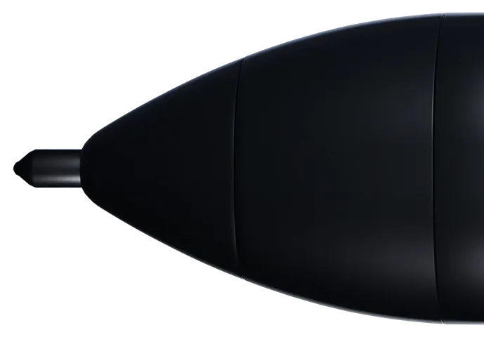 The nose of the Nexus Pen ending in a small steel ballpoint tip.
